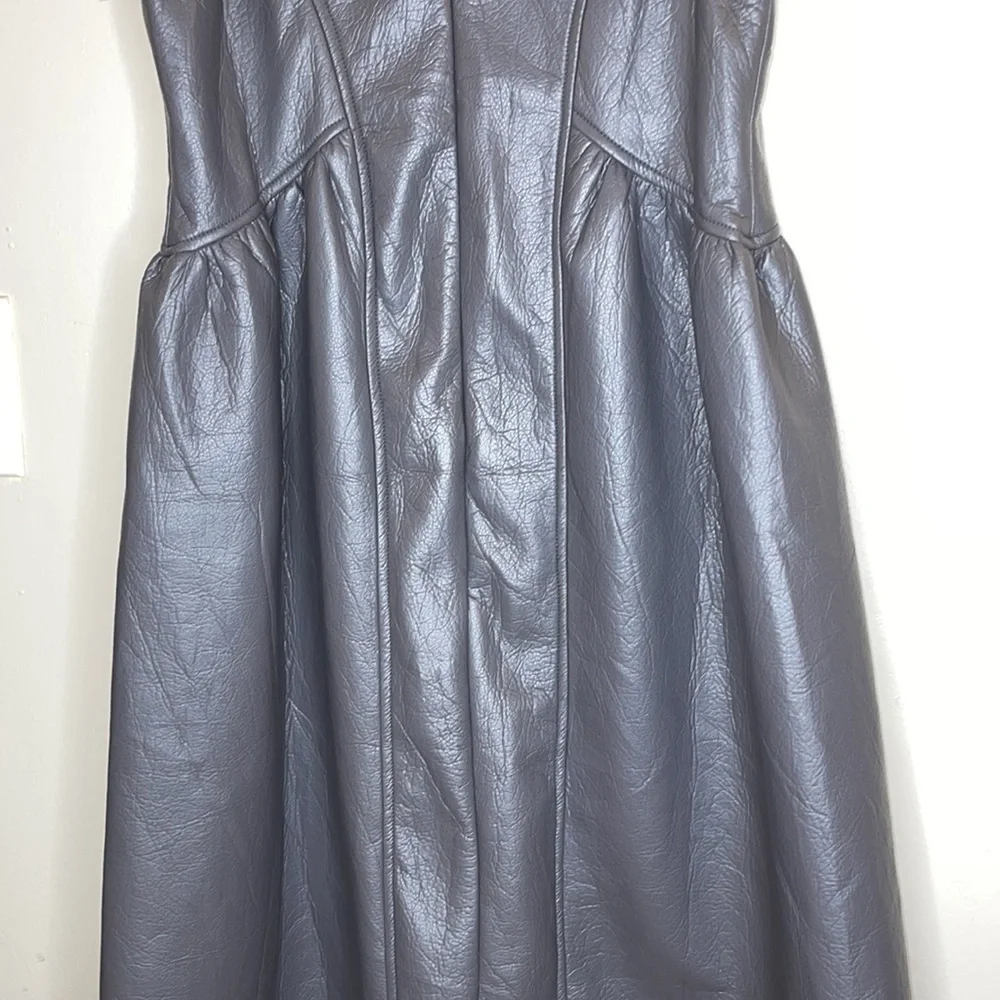 Minimal Girls PU Faux Leather Sleeveless Babydoll Dress Size 16 Youth